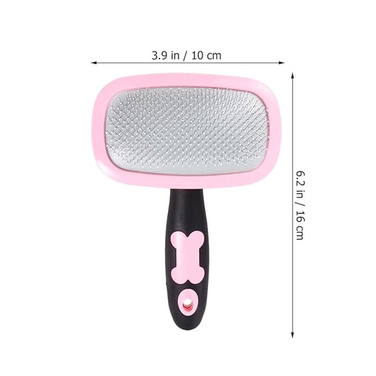 ERINGOGO Pet Grooming Comb 360° Rotatable Massage Brush Large Size Pink with Dots for Dog and Cat Shedding and Cleaning