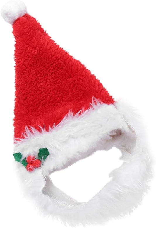 SHINEOFI Christmas Pet Headwear Ribbon Collar, Small Size Festive Dog Neck Accessory, Soft Fabric Christmas Pet Hat for Holiday Dress-up and Party Supplies