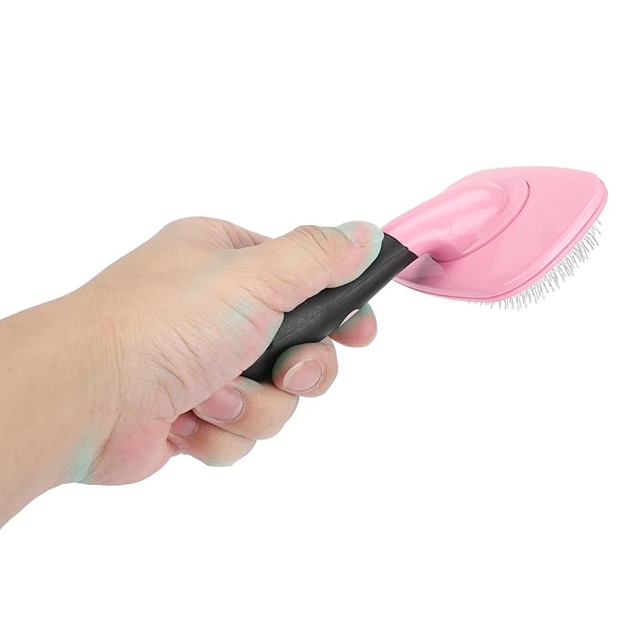 Pet Hair Comb, Cat Dog Removal Tool Brush Massage Comb, The Slicker Brush Easily Grooming Undercoat Without Scratching Skin, Ideal for Long and Short Hair, Boosts Shine and (With a)