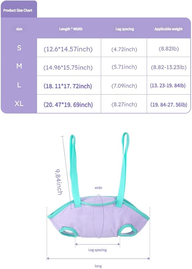 Waterproof Pet Grooming Hammock Sling for Cats and Dogs – Secure & Comfortable Animal Beauty Bed for Nail Trimming, Bathing, Eye Cleaning (Purple,M)