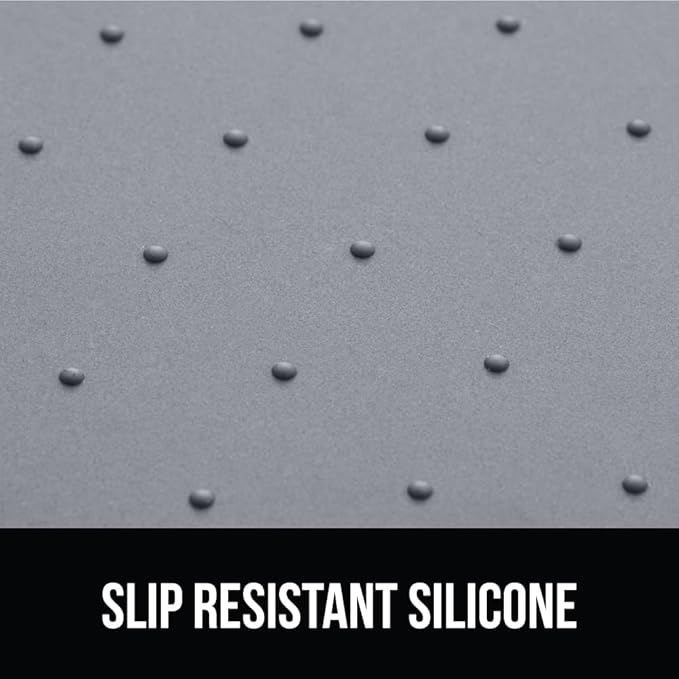 GORILLA GRIP Cat Litter Box Mat, 17x11 Inch Beige and Silicone Dog Food Mat, 18.5x11.5 Inch Gray, 2 Item Bundle