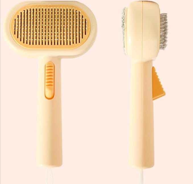 simplely easy Cleaning Pet Spray Hair Removal Comb with Release Button,double sided massagae cleaning Waterproof Pet Grooming Brushes short long hair dogs and cats pets