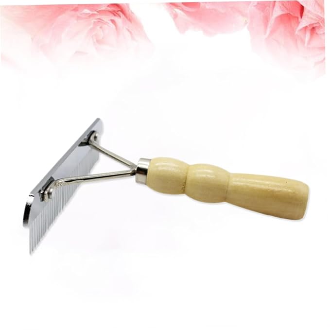 Toyvian Wooden Handle Pet for and Cats Stainless Steel Slicker Brush for Grooming Removes Tangles and Loose Stimulates Skin and Fur for Puppies and Kittens