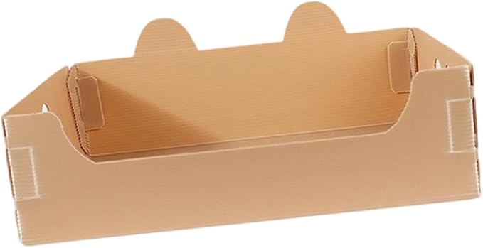Cat Travel Toilet Large Capacity Open Litter Pan Potty for Indoor Cats Adorable Funny Design- Brown