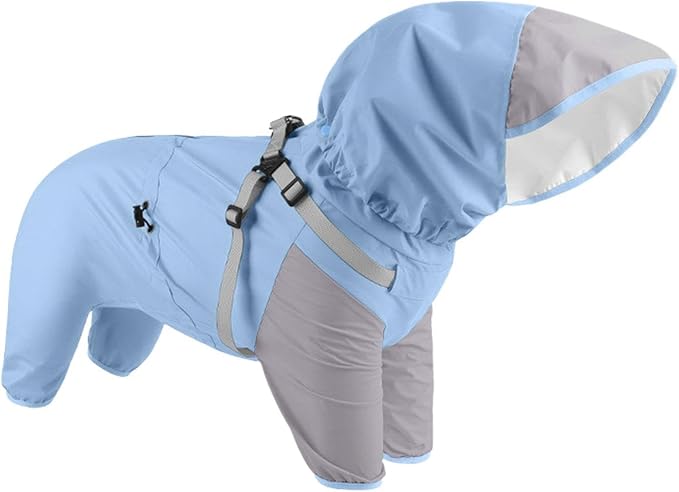Raincoat for Dogs - Waterproof Poncho with Hood,Breathable Rain Jacket for Medium Dog - for Daily Walking Training Travel Shopping Camping Adventure