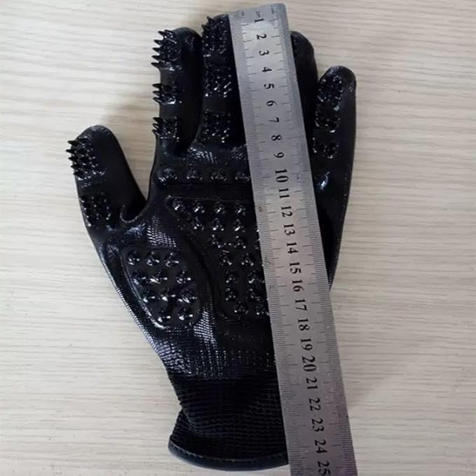 Hands on Pet Grooming Gloves for Dogs, Cats, and Horses – Gentle Deshedding Brush, Hair Remover, and Massage Tool