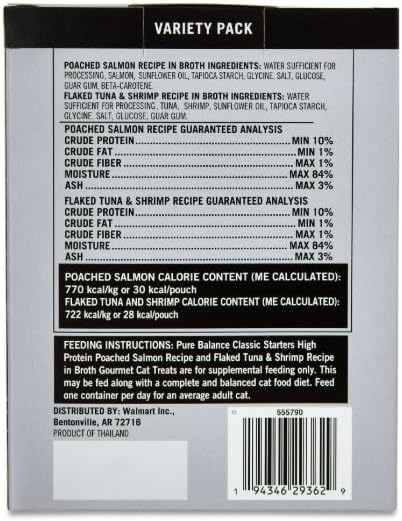 Pure Balance Grain Free Gourmet Wet Cat Treats, Variety Pack, 1.4 oz Pouches, 12 Count (Pack of 1)