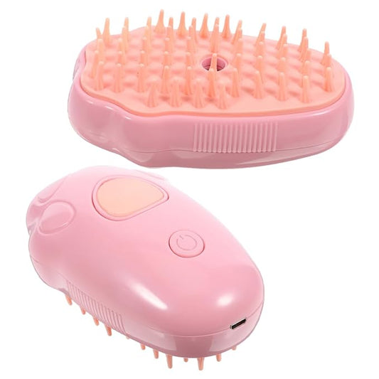 SUPVOX 2pcs Electric Pet Grooming Brush Self Cleaning Cat Bath Brush for Gentle Shedding Massage Ergonomic Design Safe Materials Vibrant for Multi Pet Households