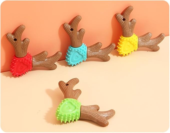 Puppy Chewing Toy for Small Medium Dog Training Aggressive Chewers Bite Toy Antlers Shape Pet Toothbrush Dog Supplies