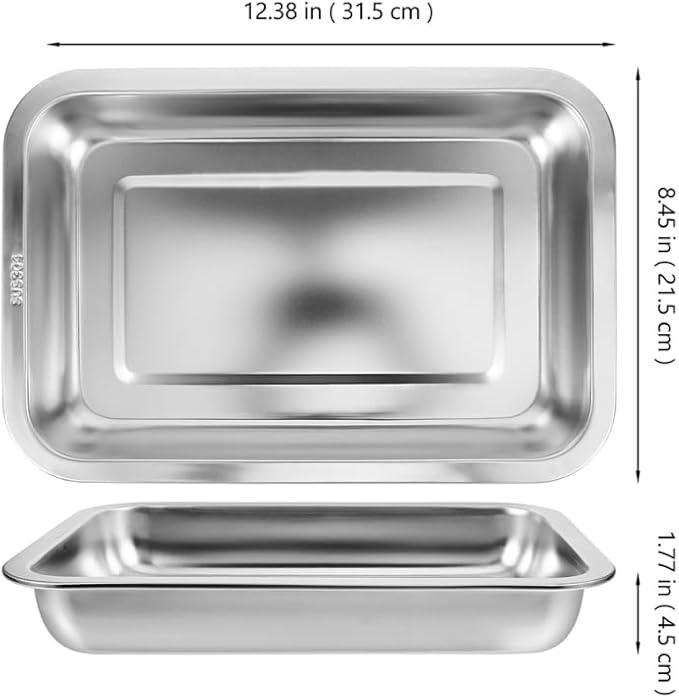 Stainless Steel Cat Litter Box Open Design Large Metal Litter Pan Easy to Clean Portable Kitten Tray for Cats and Small Pets
