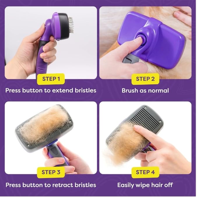 Pet Cat and Dog Supplies - Cat Hair Brush (purple, Large 18cmx12.5cm)