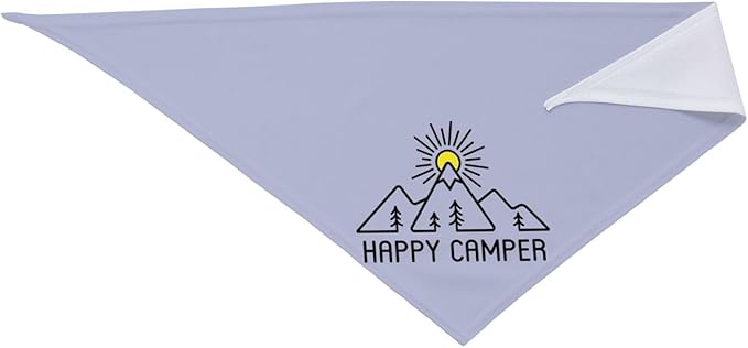 Happy Camper Summer Dog Bandana，Adorable Puppy Accessory for The avid Camper ，Pet Neckerchief for Pets Daily Wear Photo Prop Party Supplies,Funny Cute Dog Bandana (Gray Blue)