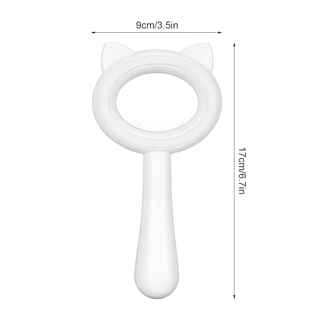 Cat Grooming Brush Double Sided Deshedding Massage Pet Hair Removal Comb for Cats Dogs Multipurpose Self Cleaning Comfortable Handle Round Tips Easy Cleaning ABS Material 17x9cm (White)