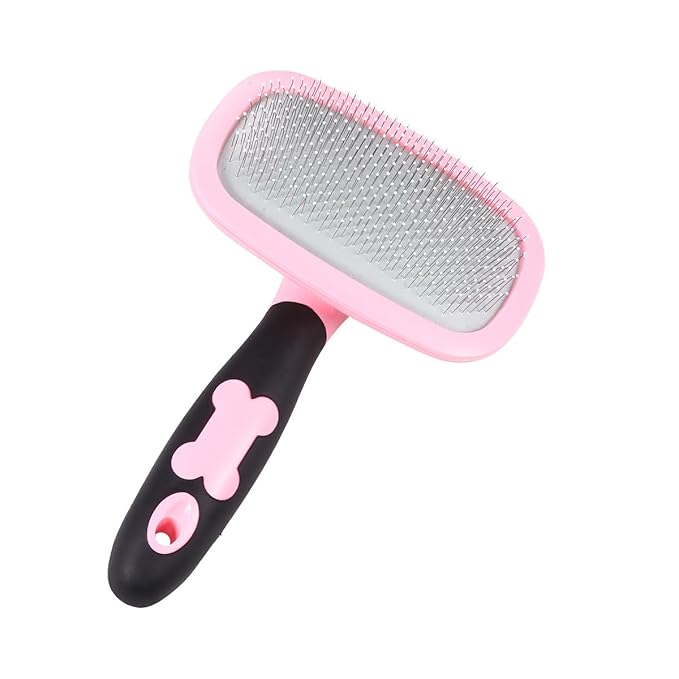 ERINGOGO Pet Grooming Comb 360° Rotatable Massage Brush Large Size Pink with Dots for Dog and Cat Shedding and Cleaning