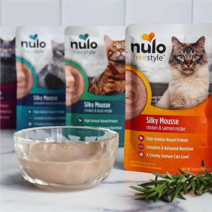 Nulo Freestyle Wet Cat Food 24 Pack Mousse, Smooth As Silk Texture with High Animal-Based Protein for Complete and Balanced Nutrition Your Kitten to Senior Cat Will Crave