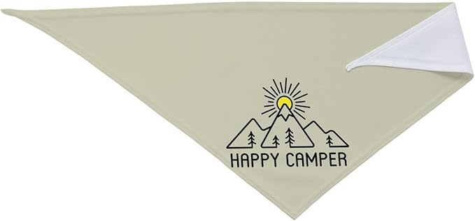 Happy Camper Summer Dog Bandana，Adorable Puppy Accessory for The avid Camper ，Pet Neckerchief for Pets Daily Wear Photo Prop Party Supplies,Funny Cute Dog Bandana (Light Green)