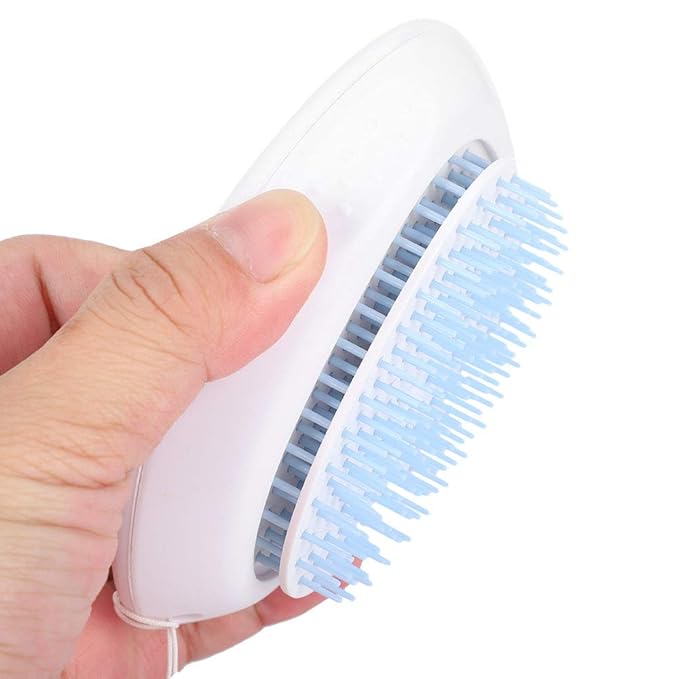 FLEXMAN Dog Bath Brush, 2 in 1 Multi Functional Plastic Self Grooming Cat Brush, Cat Self Groomer, Pet Shower Bathbrush Accessory