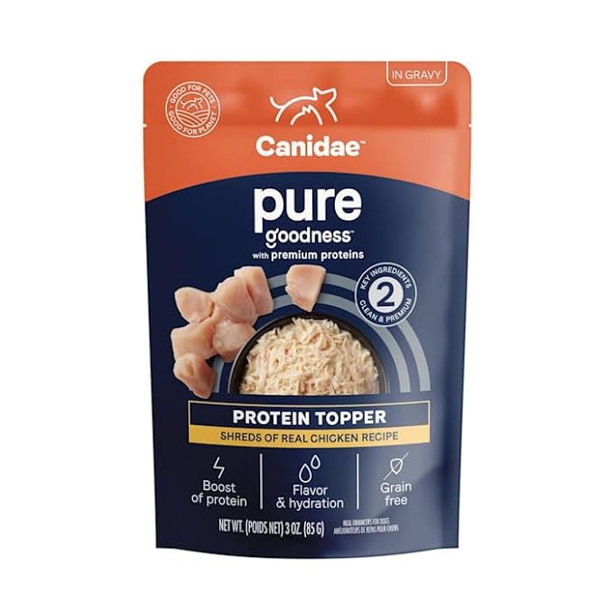 Canidae, Pure Shreds of Real Chicken in Gravy Recipe Protein Topper, 3 Ounce