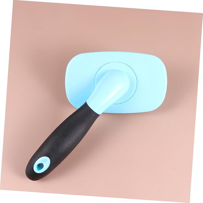 Rotatable Pet Grooming Comb Comfortable Massager Tool for Dogs Cats Large Blue with Dots Hair Removal Tangle Cleaning
