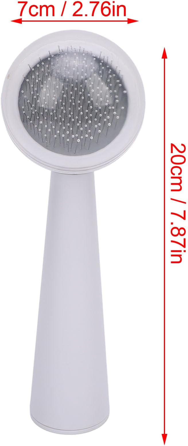 HEEPDD Cat Self Cleaning Slicker Brush, Pets Skin Friendly Grooming Brushes Pet Deshedding Brush for Shedding Dogs Cats Hair Easy to Remove Loose Undercoat with Long or Short Hairs (White)