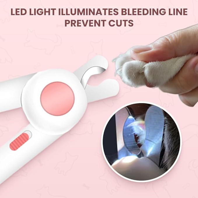 Pet Nail Clippers,2026 New Cat Nail Clipper with LED Light,Professional Claw Trimmer,Easy and Pain-Free Grooming Tool for Tiny Kitten Bunny Rabbit Bird Guinea Pigs Ferret Hamsters (Blue/2pcs)