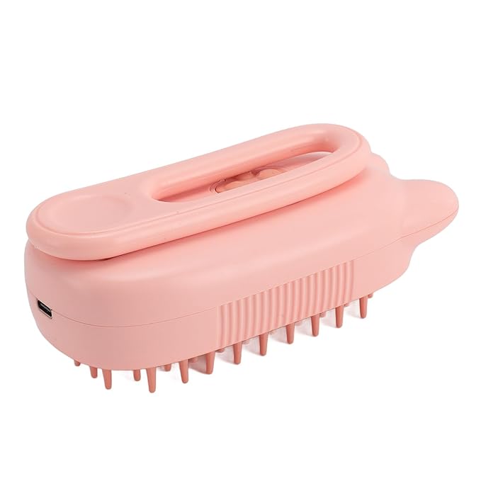 Cat Mist Brush Multifunctional One Click Spray Shedding Bath Brush Pet Steam Brush for Cats Grooming (Pink)