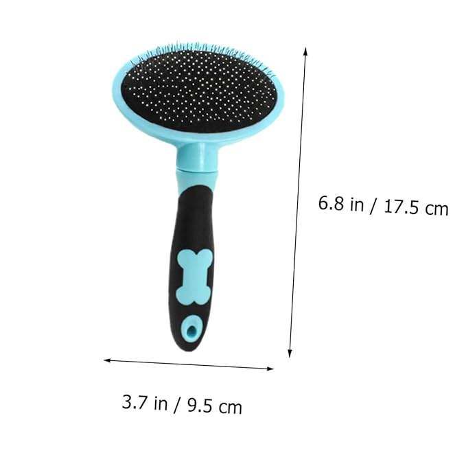 HANABASS Cat Grooming Tool Ergonomic Pet Brush for Shedding and Cleaning Gentle Cat Hairbrush for Easy Fur Removal Blue with Dots
