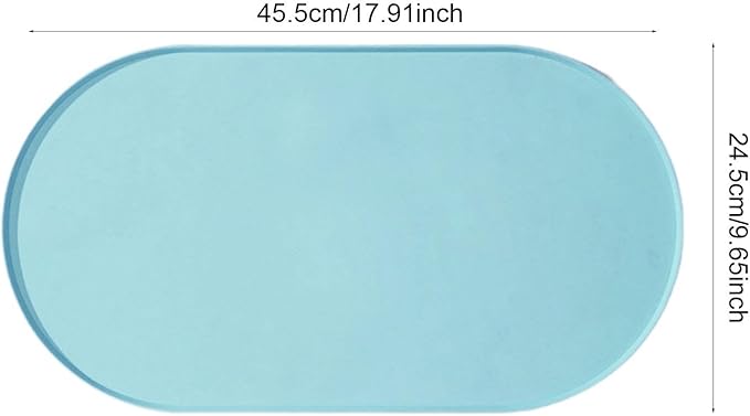 Pet Feeding Dog Food Mat Multifunctional Supplies Anti Slip Silicone Contain Spills Replace Pad Accessories Placemat, Blue