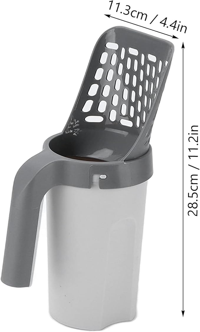 Cat Litter Shovel, Pet Poop Shovel Litter Scoop Cat Litter Sand Shovel with Storage Box Cat Litter Sifter Scooper System