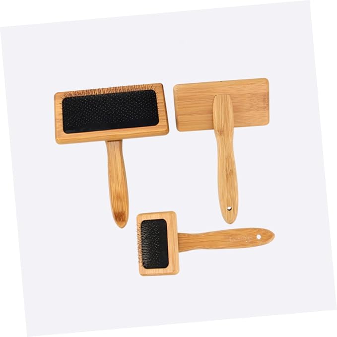 KESYOO Bamboo Needle Comb Dog Grooming Supplies Pet Hair Comb Ergonomic Grip Brush
