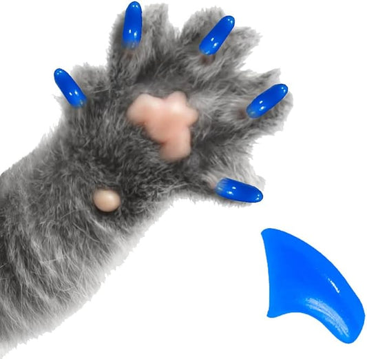 6 Month Piece Soft Nail Caps with Adhesive for Cat Claws - Summer Sky Blue X-Small