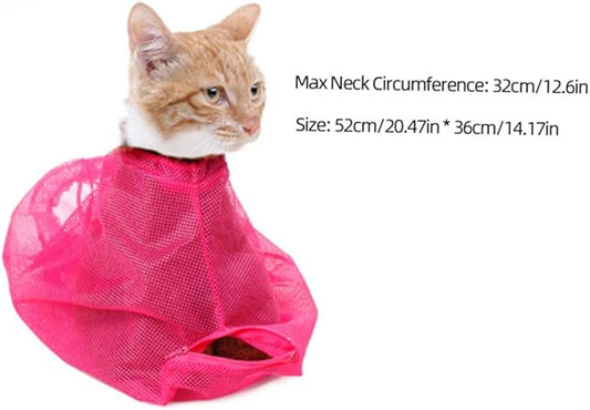 Multifunctional Cat Grooming Bag PET Bathing Bag for Washing Nail Trimming and Feeding Sturdy and Easy to Use in Color Options