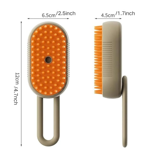 Cat Steam Brush,Rechargeable with Handle,Self-Cleaning Grooming Tool, for Cats and Dogs,3 In 1 Cat Steamy Brush, Multifunctional Hair Comb for Removing Tangled and Loose Hair (Beige)