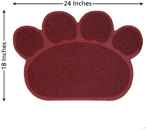 Jumbl Cat Litter MAT Catcher - Smartgrip Paw-Shaped Innovative Grass-Like Material Traps and Catches Litter While Remaining Soft On Paws - 24 x 18 1 Count (Pack of 1) - Burgundy
