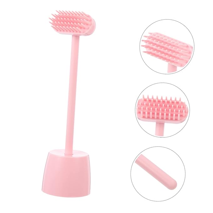 1pcs Cat Grooming Brush Multifunctional Cat Scratch Massage Tool for Self-grooming Safe Material Pet Hair Cleaning and Relaxation Brush Pink
