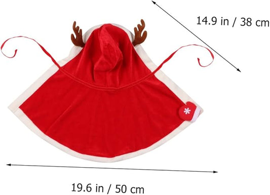 SOLUSTRE Christmas Dog Cloak with Fleece Hooded Pet Clothes XL Winter Costume Festive Pet Supplies for Dogs