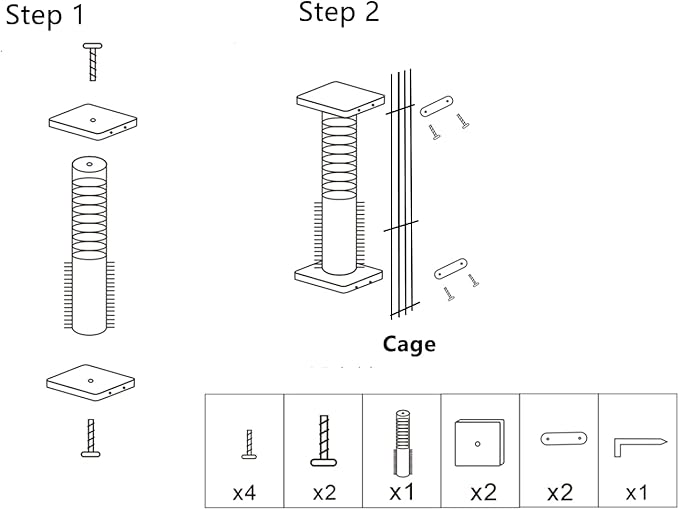 2-Pack 15.7" Cat Scratching Post for Crate Cage, Cage Mounted Scratching Post with Self Groomer and Massager, Scratcher Pole, Cat Kennel Playpen Accessories