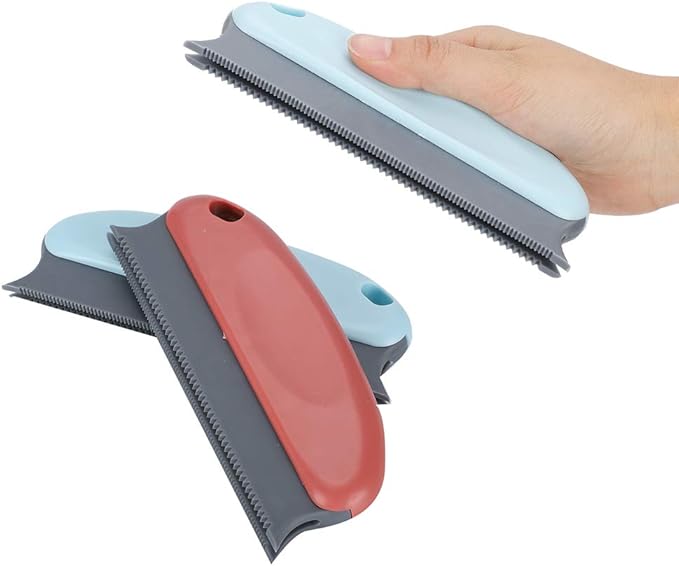 Pet Hair Removal Brush 2PCS, Multifunctional Ergonomic Grooming Tool for Cats and Dogs - Durable ABS and TPR Materials, Easy Cleaning and Portable Design