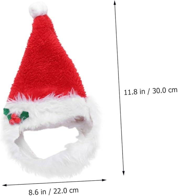 SHINEOFI Christmas Pet Headwear Ribbon Collar, Small Size Festive Dog Neck Accessory, Soft Fabric Christmas Pet Hat for Holiday Dress-up and Party Supplies