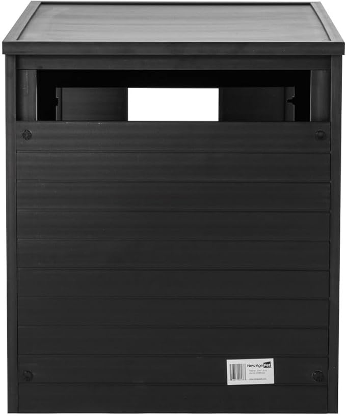 New Age Pet ECOFLEX Freedom Litter Loo Moisture‑Resistant Enclosure & End‑Table, Non‑Toxic, Pull Out Drawer, Indoor Cat Furniture, Espresso Black