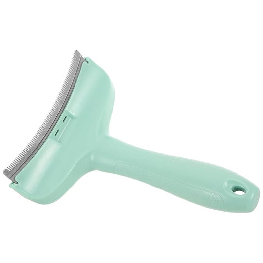 UPKOCH Pet Deshedding Comb for Dogs and Cats, Metal Fur Rake Brush with Long Teeth, Large Green Grooming Tool for Removing Matted and Loose Hair at Home