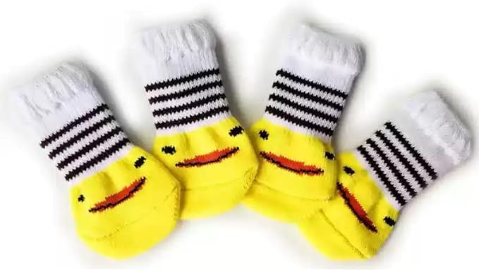Cat Grooming Socks – Protective Mesh Foot Sleeves for Bathing, Nail Trimming & Vet Visits – Anti-Scratch & Breathable Design (Duckling Foot Cover [Non-Slip],M（Max Diameter of Paw 1.57 inches）)