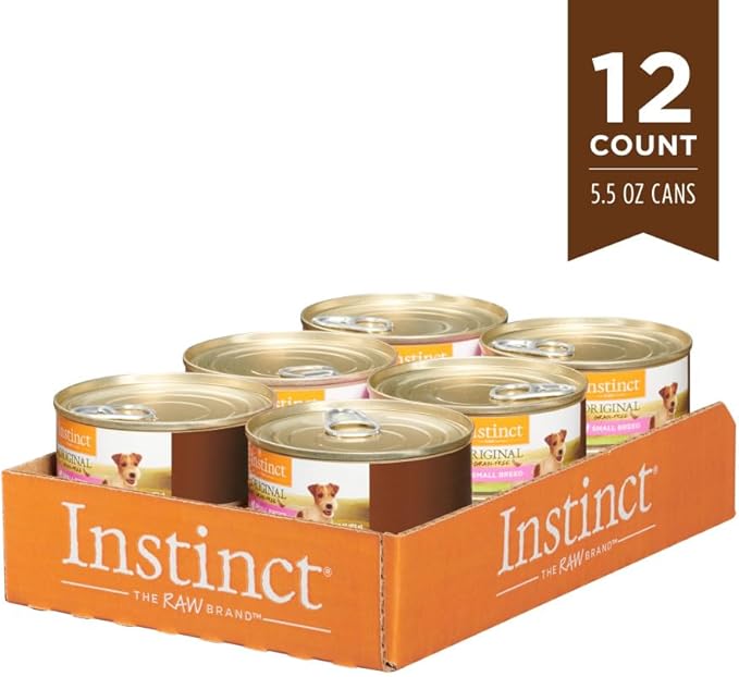 Instinct Original Small Breed, Wet Canned Dog Food, Grain Free Recipe - Real Beef, 5.5 Ounce (Pack of 12)