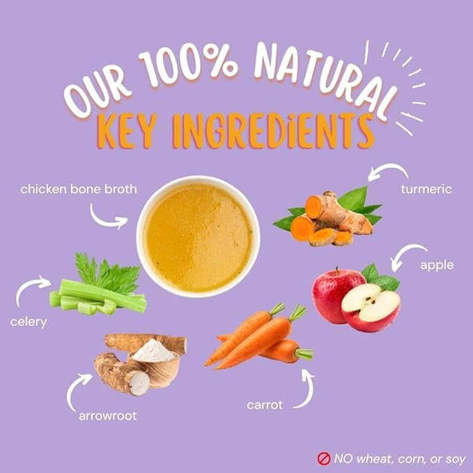 Café Nara Grain-Free Chicken Bone Broth Wet Food Topper for Dogs & Cats - 100% Natural, Healthy Hydration - 1.1 lbs (Pack of 12)