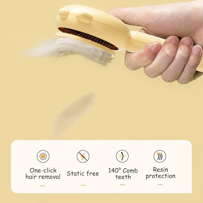 Magic Pet Comb, 2023 New Pet Hair Cleaner Brush, Cat Grooming Brush Long or Short Hair Cats Dogs Pet Massage Brushes, Self Cleaning Slicker Comb for Kitten Removes Tangles Loose Fur (2Pcs#F)