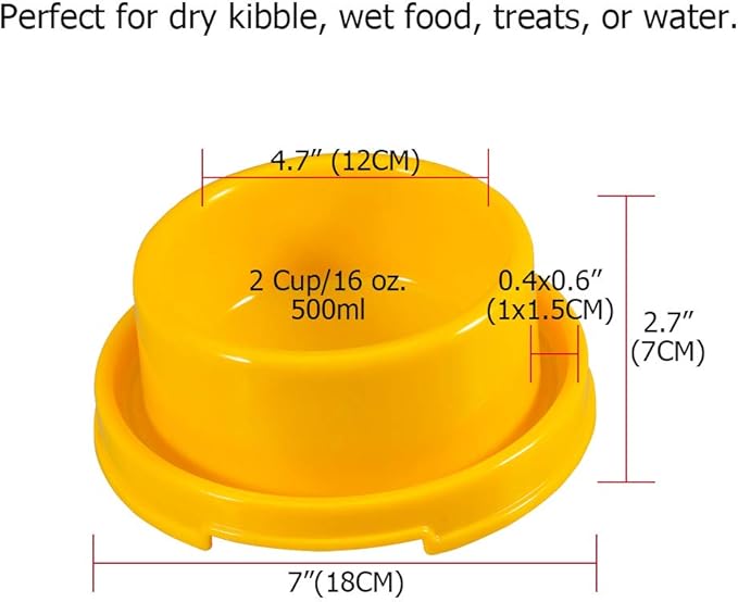 Dog Bowl Set Pet Food and Water Feeder Non-Skid Outdoor Cat Bowls Feeding Dish for Puppy Small Medium Dogs