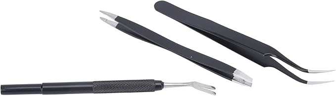 GLOGLOW Stainless Steel Remover Tools, AntiPet Remover Kit with Culling Fork, DoubleEnded Tweezers for Dogs and Cats