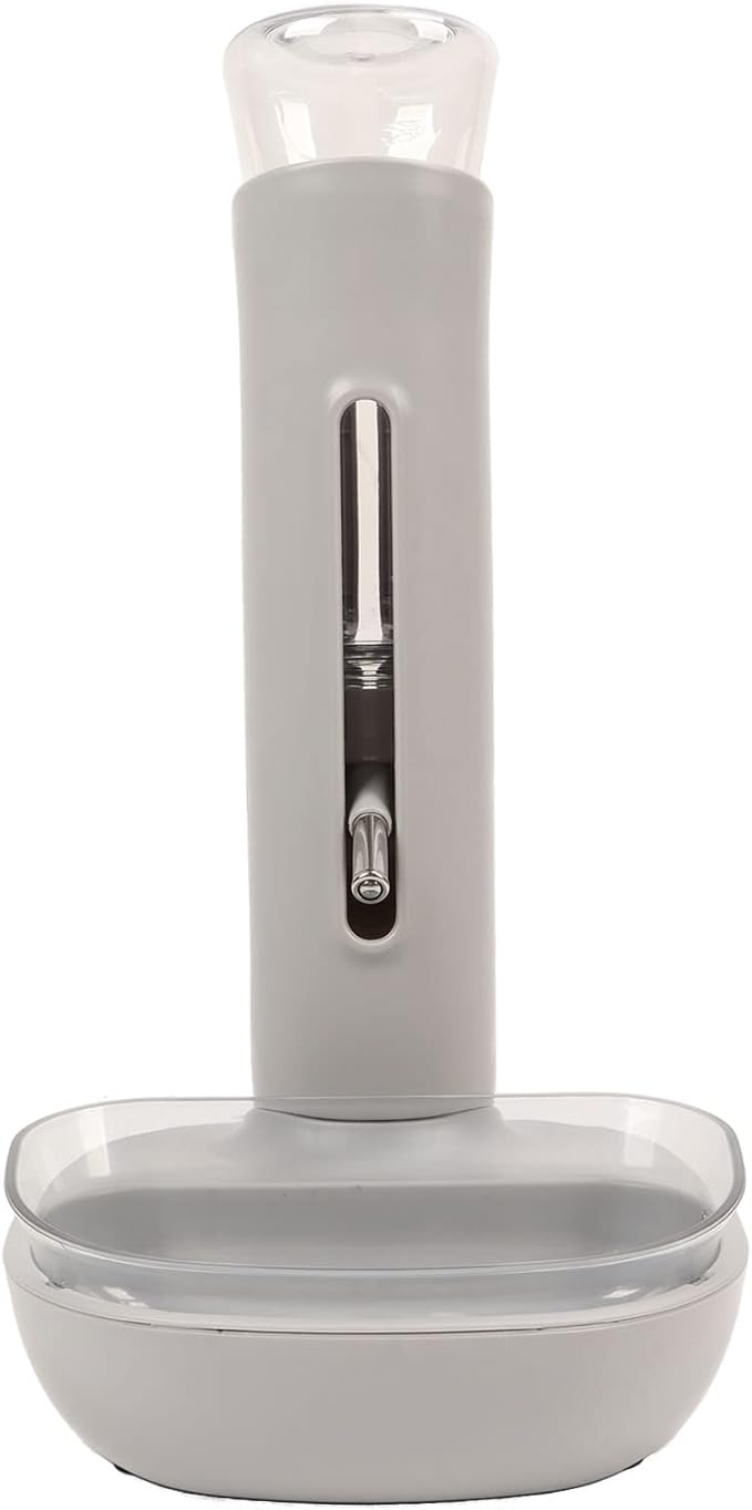 Adjustable Dog Standing Water Dispenser Bowl Stainless Steel Control Pet Drinking Feeder for Dogs Cats 680ml for Pet Feeding Watering Supply