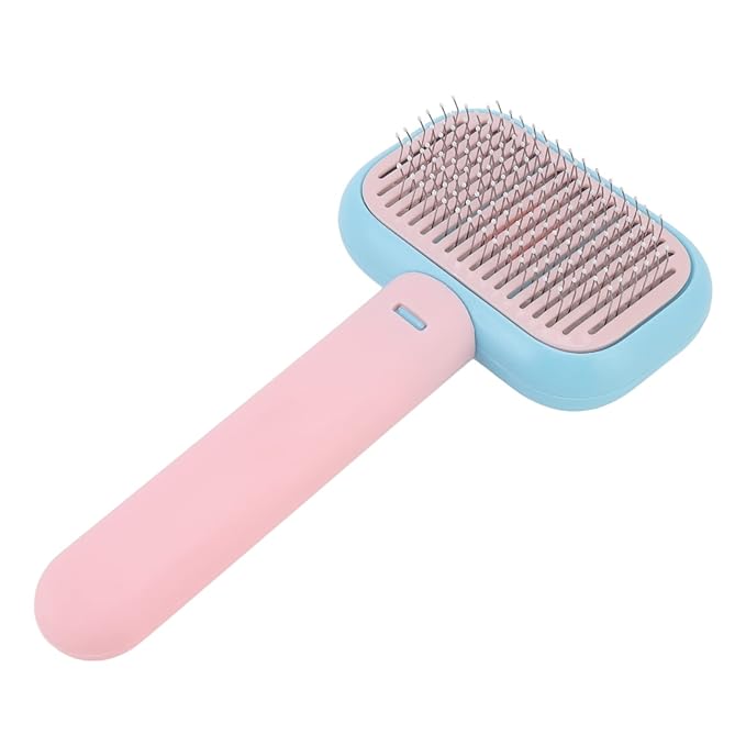 Pet Slicker Brush Self Cleaning Massage Prevent Slip Dog Cat Grooming Comb for Shedding Hair
