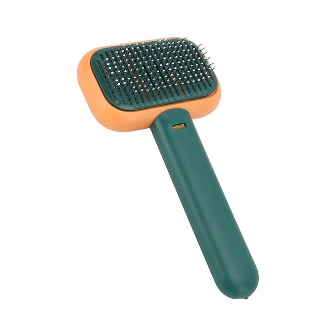Zerodis Cat Brush, Comfortable Cat Grooming Tool, SelfCleaning MultiFunction Brush, Remove Floating Hair, Perfect for Lovers (Orange Green)